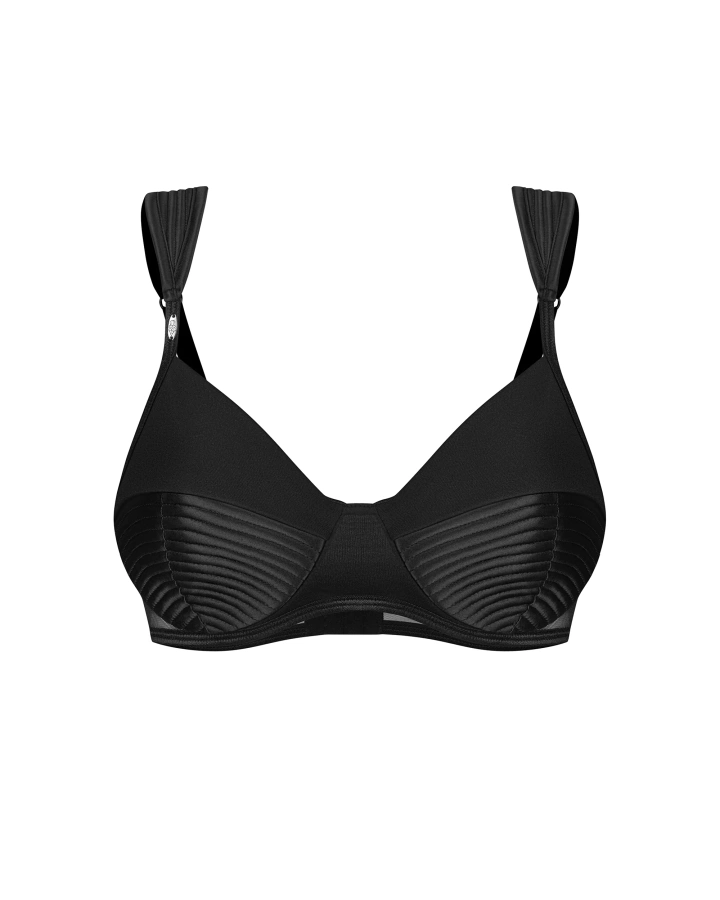 Czarny biustonosz z usztywnianymi miseczkami