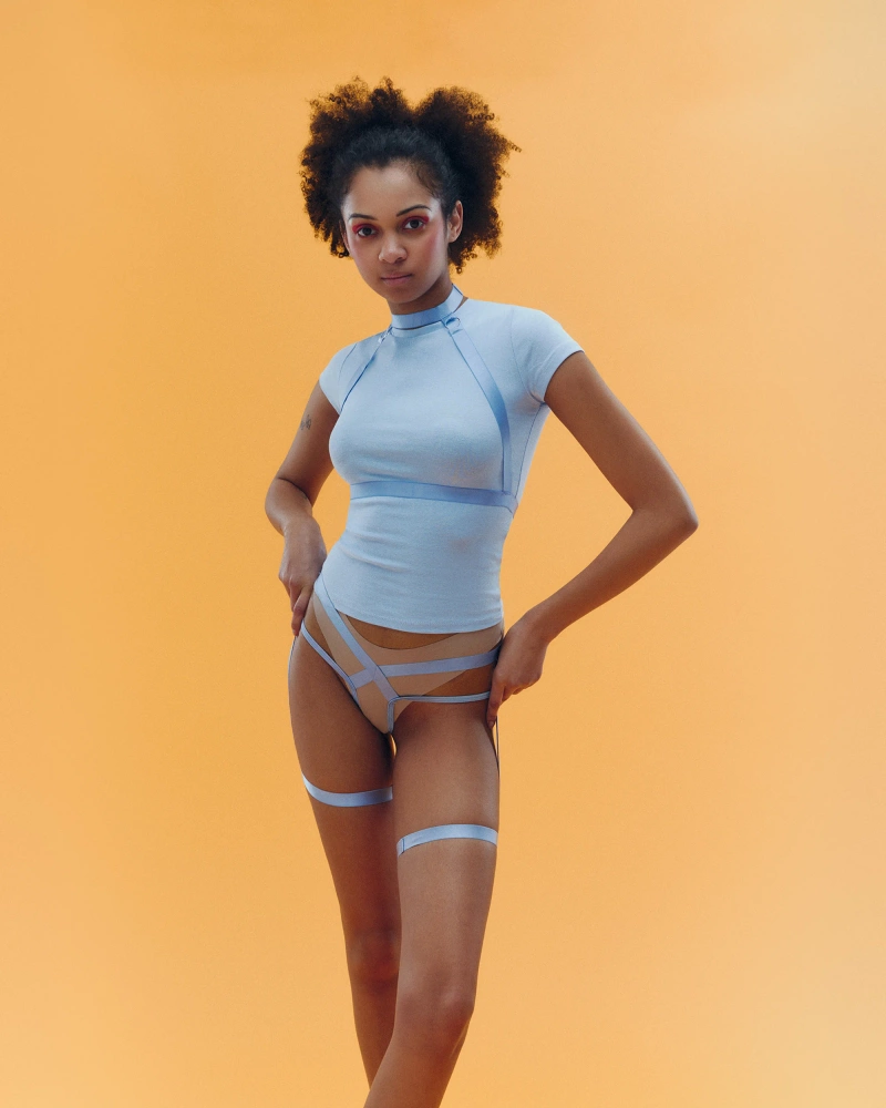 Niebieski harness top