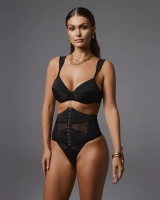 Czarny gorset z fiszbinami